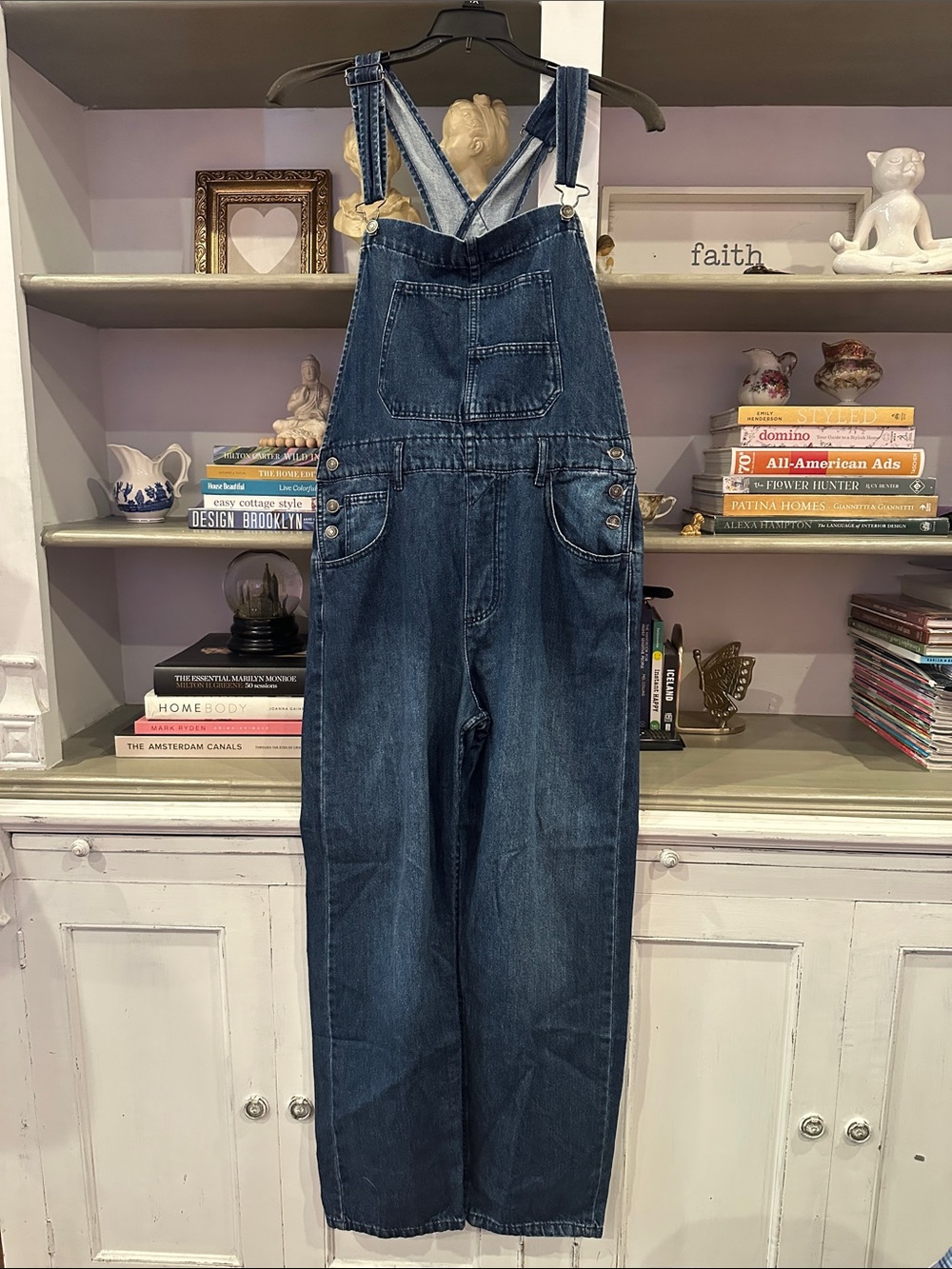 We The Free Indigo Denim Overalls with Bib Pocket